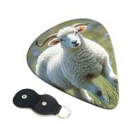 6 Pack Guitar Picks 3 Different Thickness Sheep Guitar Plectrums with Organizer Storage Bag Electric Guitars Picks Plectrum for Acoustic Guitars Bass Pick (0.46mm, 0.71mm, 0.96mm)