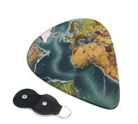 6 Pack Guitar Picks 3 Different Thickness South america satellite image Guitar Plectrums with Organizer Storage Bag Electric Guitars Picks Plectrum for Acoustic Guitars Pick (0.46mm, 0.71mm, 0.96mm)