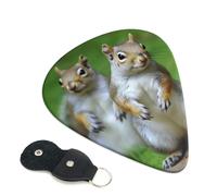 6 Pack Guitar Picks 3 Different Thickness Squirrel Guitar Plectrums with Organizer Storage Bag Electric Guitars Picks Plectrum for Acoustic Guitars Bass Pick (0.46mm, 0.71mm, 0.96mm)
