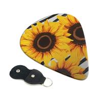 6 Pack Guitar Picks 3 Different Thickness Stylish Sunflowers Guitar Plectrums with Organizer Storage Bag Electric Guitars Picks Plectrum for Acoustic Guitars Bass Pick (0.46mm, 0.71mm, 0.96mm)