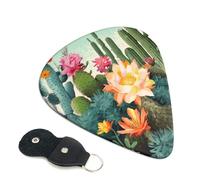 6 Pack Guitar Picks 3 Different Thickness Summer Floral Cactus Guitar Plectrums with Organizer Storage Bag Electric Guitars Picks Plectrum for Acoustic Guitars Bass Pick (0.46mm, 0.71mm, 0.96mm)