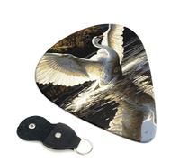 6 Pack Guitar Picks 3 Different Thickness Swans Flying in the Water Guitar Plectrums with Organizer Storage Bag Electric Guitars Picks Plectrum for Acoustic Guitars Bass Pick (0.46mm, 0.71mm, 0.96mm)