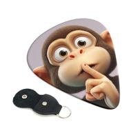 6 Pack Guitar Picks 3 Different Thickness The silent monkey Guitar Plectrums with Organizer Storage Bag Electric Guitars Picks Plectrum for Acoustic Guitars Bass Pick (0.46mm, 0.71mm, 0.96mm)