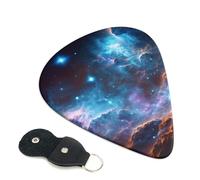 6 Pack Guitar Picks 3 Different Thickness Universe Galaxy Space Guitar Plectrums with Organizer Storage Bag Electric Guitars Picks Plectrum for Acoustic Guitars Bass Pick (0.46mm, 0.71mm, 0.96mm)