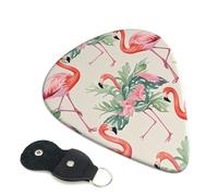 6 Pack Guitar Picks 3 Different Thickness Watercolor Flamingo Guitar Plectrums with Organizer Storage Bag Electric Guitars Picks Plectrum for Acoustic Guitars Bass Pick (0.46mm, 0.71mm, 0.96mm)