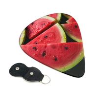 6 Pack Guitar Picks 3 Different Thickness Watermelon beautiful Guitar Plectrums with Organizer Storage Bag Electric Guitars Picks Plectrum for Acoustic Guitars Bass Pick (0.46mm, 0.71mm, 0.96mm)