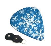 6 Pack Guitar Picks 3 Different Thickness Winter Snowflake Guitar Plectrums with Organizer Storage Bag Electric Guitars Picks Plectrum for Acoustic Guitars Bass Pick (0.46mm, 0.71mm, 0.96mm)