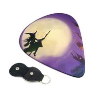6 Pack Guitar Picks 3 Different Thickness Witch Party Halloween Guitar Plectrums with Organizer Storage Bag Electric Guitars Picks Plectrum for Acoustic Guitars Bass Pick (0.46mm, 0.71mm, 0.96mm)