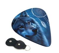 6 Pack Guitar Picks 3 Different Thickness wolves and dream catchers Guitar Plectrums with Organizer Storage Bag Electric Guitars Picks Plectrum for Acoustic Guitars Bass Pick (0.46mm, 0.71mm, 0.96mm)