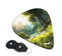 6 Pack Guitar Picks 3 Different Thickness Woodland Land Flower Guitar Plectrums with Organizer Storage Bag Electric Guitars Picks Plectrum for Acoustic Guitars Bass Pick (0.46mm, 0.71mm, 0.96mm)
