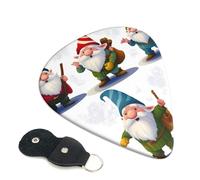 6 Pack Guitar Picks 3 Different Thickness Xmas Funny Gnomes Guitar Plectrums with Organizer Storage Bag Electric Guitars Picks Plectrum for Acoustic Guitars Bass Pick (0.46mm, 0.71mm, 0.96mm)