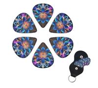 6 Pack Guitar Picks for Acoustic Electric, Thin-Medium-Heavy Picks Handmade Plectrums bohemian flower Guitar Plectrums Bass Ukulele Pick for Acoustic Guitars Lovers Gift