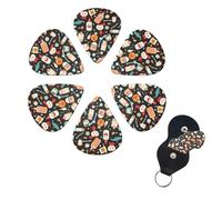 6 Pack Guitar Picks for Acoustic Electric, Thin-Medium-Heavy Picks Handmade Plectrums Cartoon medicine pattern Guitar Plectrums Bass Ukulele Pick for Acoustic Guitars Lovers Gift