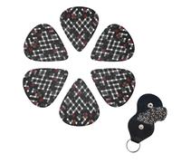 6 Pack Guitar Picks for Acoustic Electric, Thin-Medium-Heavy Picks Handmade Plectrums Checkered Rhombus Pattern Guitar Plectrums Bass Ukulele Pick for Acoustic Guitars Lovers Gift