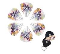 6 Pack Guitar Picks for Acoustic Electric, Thin-Medium-Heavy Picks Handmade Plectrums colorful dragonfly Guitar Plectrums Bass Ukulele Pick for Acoustic Guitars Lovers Gift