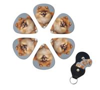 6 Pack Guitar Picks for Acoustic Electric, Thin-Medium-Heavy Picks Handmade Plectrums Cute pomeranian Guitar Plectrums Bass Ukulele Pick for Acoustic Guitars Lovers Gift