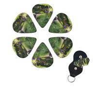6 Pack Guitar Picks for Acoustic Electric, Thin-Medium-Heavy Picks Handmade Plectrums Dod in the garden Guitar Plectrums Bass Ukulele Pick for Acoustic Guitars Lovers Gift