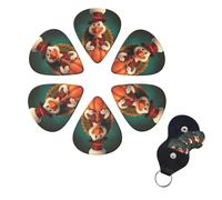 6 Pack Guitar Picks for Acoustic Electric, Thin-Medium-Heavy Picks Handmade Plectrums Happy Thanksgiving Turkey Guitar Plectrums Bass Ukulele Pick for Acoustic Guitars Lovers Gift