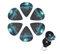 6 Pack Guitar Picks for Acoustic Electric, Thin-Medium-Heavy Picks Handmade Plectrums Horror Pumpkin Cemetery Guitar Plectrums Bass Ukulele Pick for Acoustic Guitars Lovers Gift