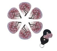 6 Pack Guitar Picks for Acoustic Electric, Thin-Medium-Heavy Picks Handmade Plectrums Japanese Cherry Tree Guitar Plectrums Bass Ukulele Pick for Acoustic Guitars Lovers Gift