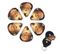 6 Pack Guitar Picks for Acoustic Electric, Thin-Medium-Heavy Picks Handmade Plectrums Merry Christmas Guitar Plectrums Bass Ukulele Pick for Acoustic Guitars Lovers Gift
