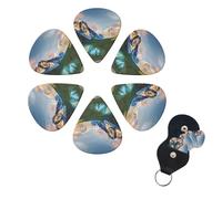 6 Pack Guitar Picks for Acoustic Electric, Thin-Medium-Heavy Picks Handmade Plectrums National Park Guitar Plectrums Bass Ukulele Pick for Acoustic Guitars Lovers Gift