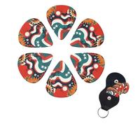 6 Pack Guitar Picks for Acoustic Electric, Thin-Medium-Heavy Picks Handmade Plectrums Playful patterns Guitar Plectrums Bass Ukulele Pick for Acoustic Guitars Lovers Gift
