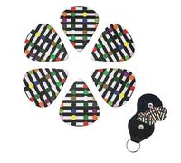 6 Pack Guitar Picks for Acoustic Electric, Thin-Medium-Heavy Picks Handmade Plectrums Rainbow Polka Dot Stripe Guitar Plectrums Bass Ukulele Pick for Acoustic Guitars Lovers Gift