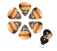 6 Pack Guitar Picks for Acoustic Electric, Thin-Medium-Heavy Picks Handmade Plectrums Seagulls by the lake in the sunset Guitar Plectrums Bass Ukulele Pick for Acoustic Guitars Lovers Gift