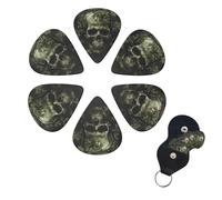 6 Pack Guitar Picks for Acoustic Electric, Thin-Medium-Heavy Picks Handmade Plectrums Skeleton covered by leaves Guitar Plectrums Bass Ukulele Pick for Acoustic Guitars Lovers Gift