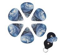 6 Pack Guitar Picks for Acoustic Electric, Thin-Medium-Heavy Picks Handmade Plectrums Snowy mountains in the distance Guitar Plectrums Bass Ukulele Pick for Acoustic Guitars Lovers Gift