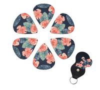6 Pack Guitar Picks for Acoustic Electric, Thin-Medium-Heavy Picks Handmade Plectrums Watercolor monstera pattern Guitar Plectrums Bass Ukulele Pick for Acoustic Guitars Lovers Gift