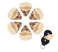 6 Pack Guitar Picks for Acoustic Electric, Thin-Medium-Heavy Picks Handmade Plectrums West Desert Cactus Guitar Plectrums Bass Ukulele Pick for Acoustic Guitars Lovers Gift
