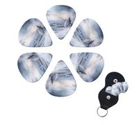 6 Pack Guitar Picks for Acoustic Electric, Thin-Medium-Heavy Picks Handmade Plectrums Winter Landscape Guitar Plectrums Bass Ukulele Pick for Acoustic Guitars Lovers Gift
