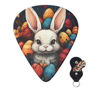 6 Pack Guitar Picks for Acoustic Guitar with Organizer Storage Bag 3 Different Thickness Bunny Ears