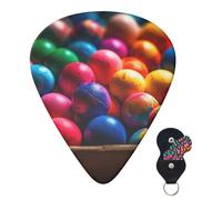 6 Pack Guitar Picks for Acoustic Guitar with Organizer Storage Bag 3 Different Thickness Colorful Balls