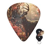 6 Pack Guitar Picks for Acoustic Guitar with Organizer Storage Bag 3 Different Thickness Deer in the
