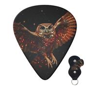 6 Pack Guitar Picks for Acoustic Guitar with Organizer Storage Bag 3 Different Thickness Flying Owl