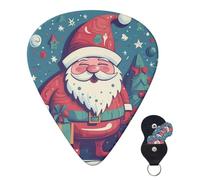 6 Pack Guitar Picks for Acoustic Guitar with Organizer Storage Bag 3 Different Thickness Happy Smiling Santa Claus