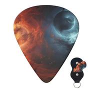 6 Pack Guitar Picks for Acoustic Guitar with Organizer Storage Bag 3 Different Thickness Image of Colorful Galaxy