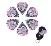 6 Pack Guitar Picks Personalized Guitar Picks with Organizer Storage Box Guitar Plectrum 3D Flower Guitar Pick Set Guitar Accessories for Bass Electric Ukulele Guitar Players