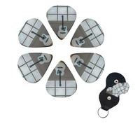 6 Pack Guitar Picks Personalized Guitar Picks with Organizer Storage Box Guitar Plectrum Art Guitar Pattern Guitar Pick Set Guitar Accessories for Bass Electric Ukulele Guitar Players