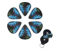 6 Pack Guitar Picks Personalized Guitar Picks with Organizer Storage Box Guitar Plectrum Blue butterfly Guitar Pick Set Guitar Accessories for Bass Electric Ukulele Guitar Players