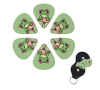6 Pack Guitar Picks Personalized Guitar Picks with Organizer Storage Box Guitar Plectrum Cartoon frog Guitar Pick Set Guitar Accessories for Bass Electric Ukulele Guitar Players