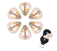 6 Pack Guitar Picks Personalized Guitar Picks with Organizer Storage Box Guitar Plectrum Cartoon giraffe and flowers Guitar Pick Set Guitar Accessories for Bass Electric Ukulele Guitar Players