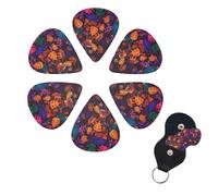 6 Pack Guitar Picks Personalized Guitar Picks with Organizer Storage Box Guitar Plectrum Colorful leaves and flowers Guitar Pick Set Guitar Accessories for Bass Electric Ukulele Guitar Players