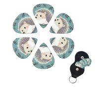 6 Pack Guitar Picks Personalized Guitar Picks with Organizer Storage Box Guitar Plectrum Cute cartoon hedgehog Guitar Pick Set Guitar Accessories for Bass Electric Ukulele Guitar Players