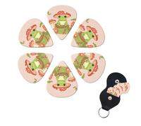 6 Pack Guitar Picks Personalized Guitar Picks with Organizer Storage Box Guitar Plectrum Cute frogs and mushrooms Guitar Pick Set Guitar Accessories for Bass Electric Ukulele Guitar Players