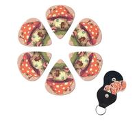 6 Pack Guitar Picks Personalized Guitar Picks with Organizer Storage Box Guitar Plectrum Cute mushroom house Guitar Pick Set Guitar Accessories for Bass Electric Ukulele Guitar Players
