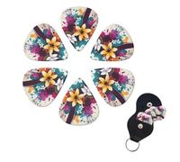 6 Pack Guitar Picks Personalized Guitar Picks with Organizer Storage Box Guitar Plectrum Flowers and floral splashes Guitar Pick Set Guitar Accessories for Bass Electric Ukulele Guitar Players